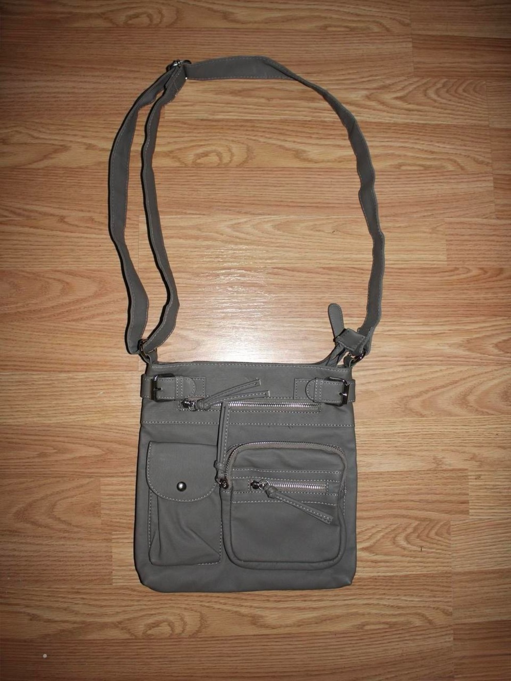 Gray Crossbody Utility Bag